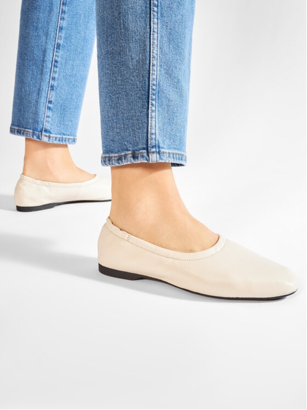 Vagabond Shoemakers Z14101 Off White Leather Maddie Ballet Flats Size EU39